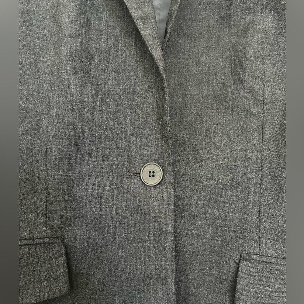Theory Gray Wool Fully Lined One Button Blazer Mi… - image 2